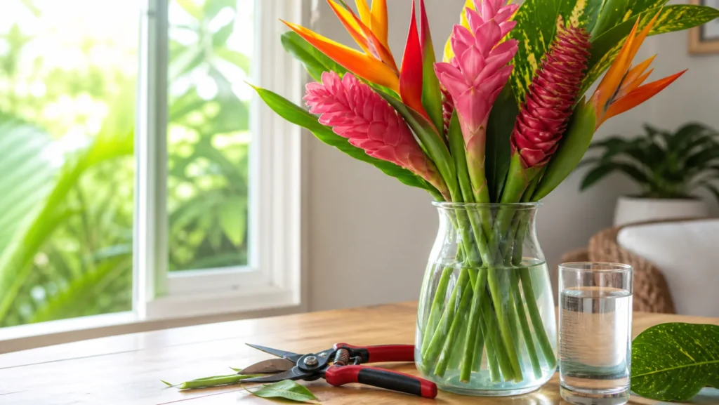 Fresh tropical cut flowers cared for in Cebu weather